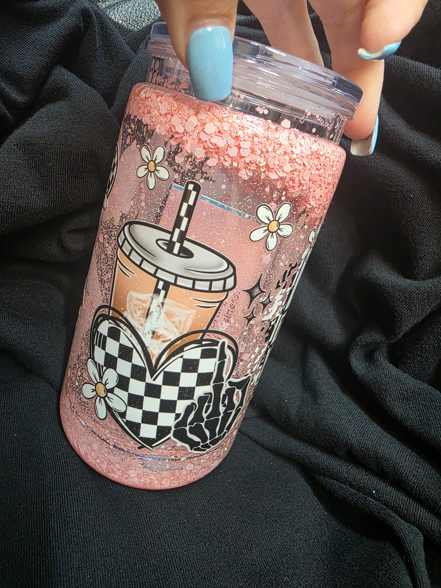 16 oz Snow Globe Acrylic Tumbler – "And Yet Despite the Look on My Face You're Still Talking"