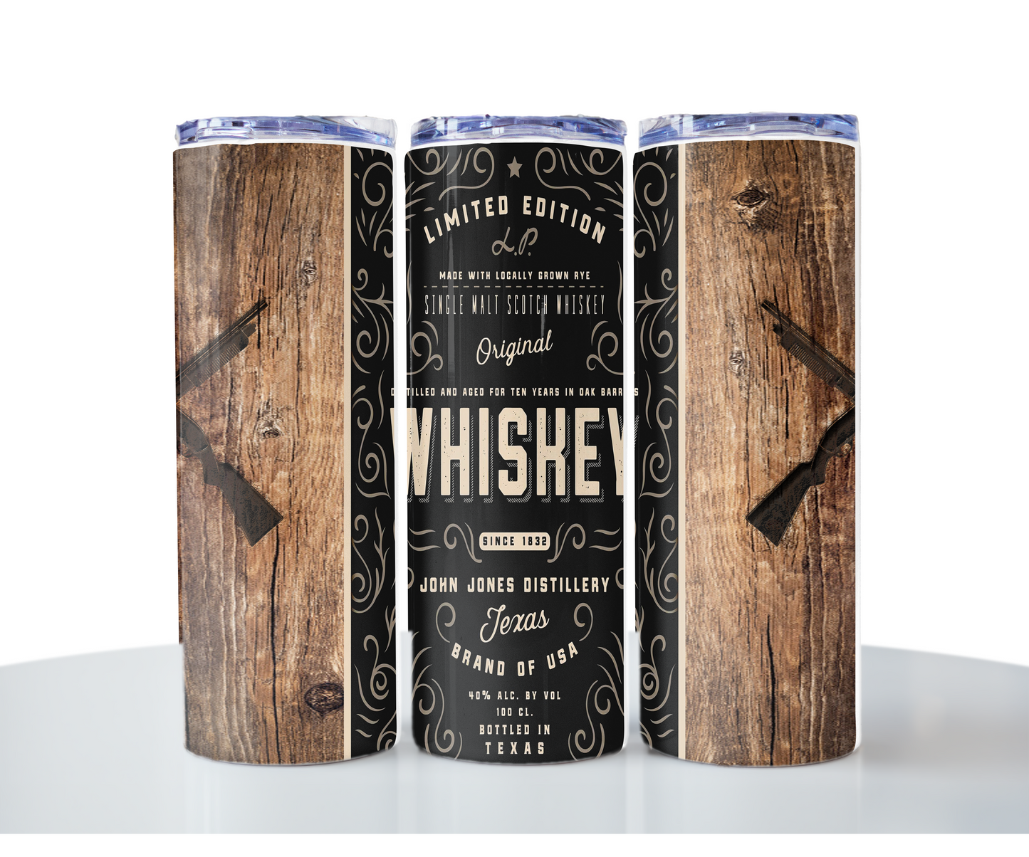 Whiskey Label with wood grain