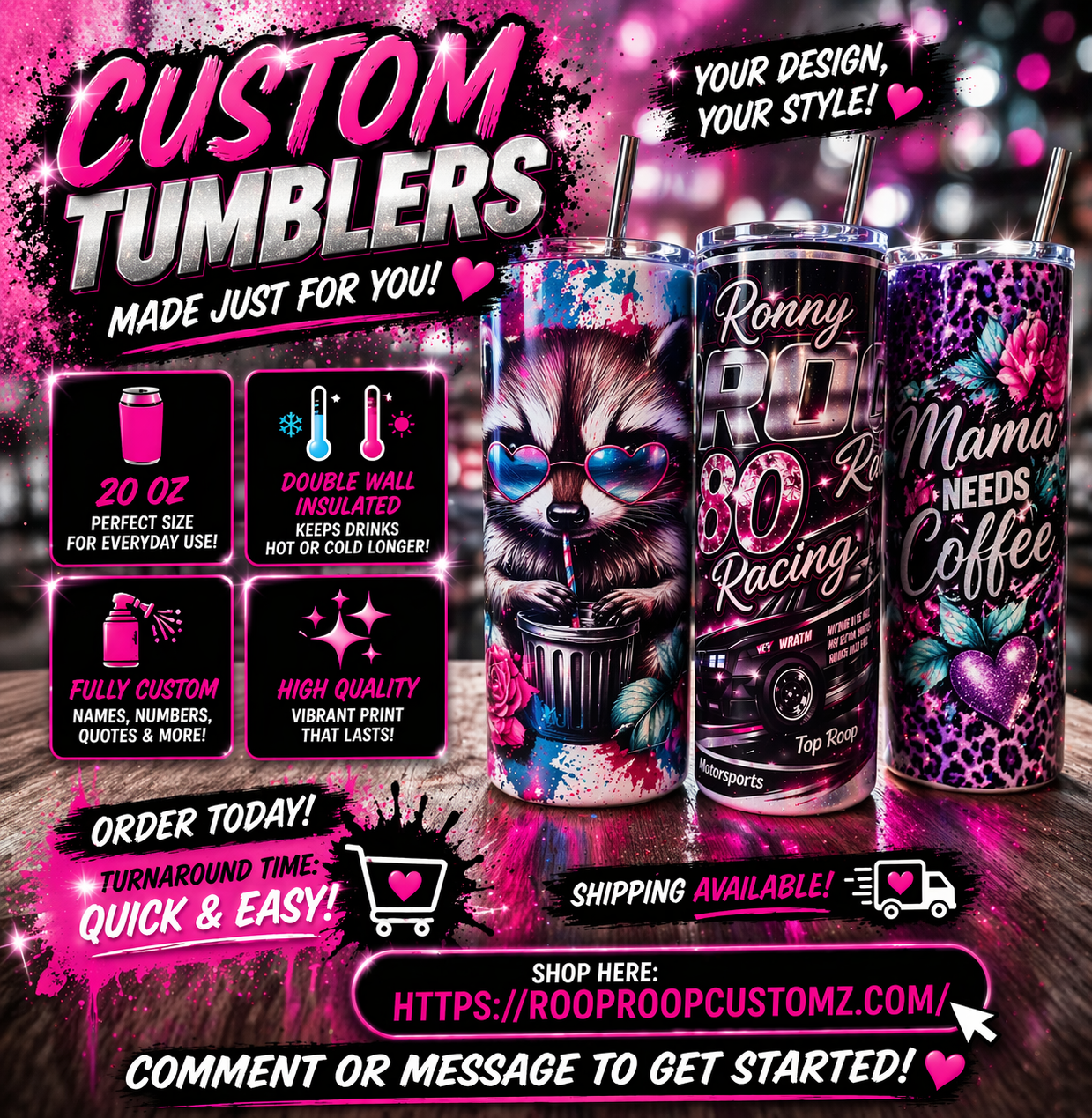Custom Tumbler/ Custom Racing Tumblers